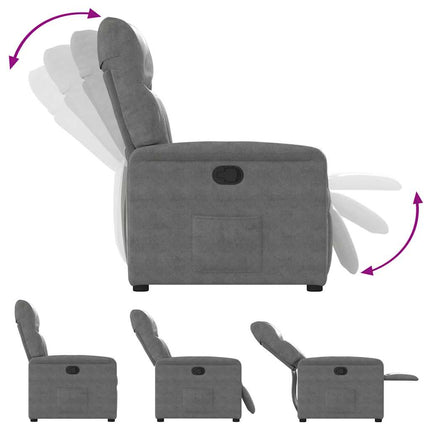 Reclinerfåtölj mörkgrå mikrofibertyg