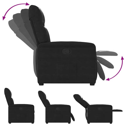 Reclinerfåtölj svart mikrofibertyg