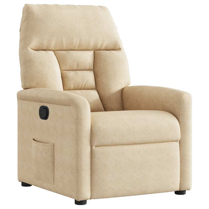 Reclinerfåtölj gräddvit mikrofibertyg