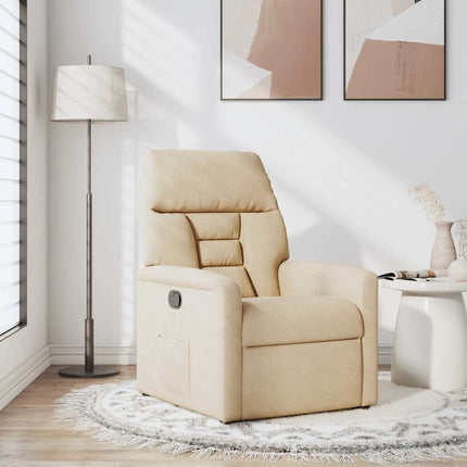 Reclinerfåtölj gräddvit mikrofibertyg