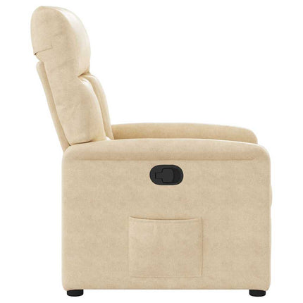 Reclinerfåtölj gräddvit mikrofibertyg