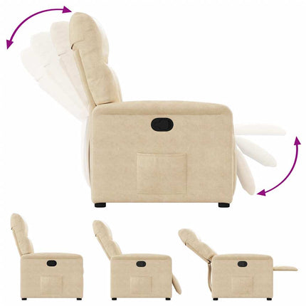 Reclinerfåtölj gräddvit mikrofibertyg