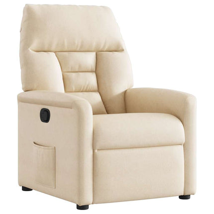 Reclinerfåtölj beige mikrofibertyg