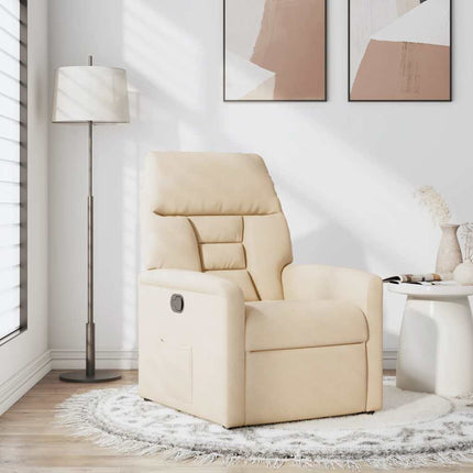 Reclinerfåtölj beige mikrofibertyg