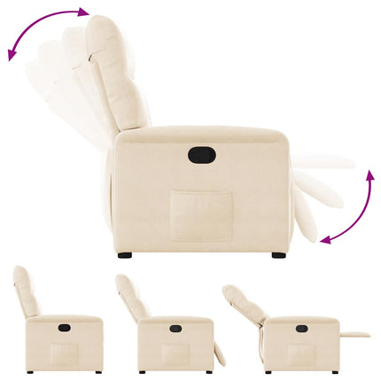 Reclinerfåtölj beige mikrofibertyg