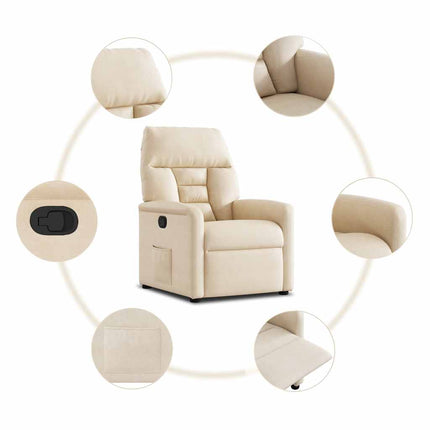 Reclinerfåtölj beige mikrofibertyg