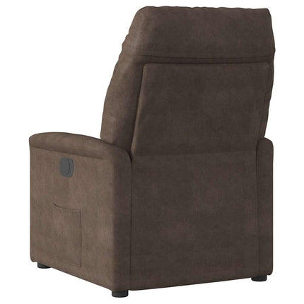 Massagefåtölj brun mikrofibertyg