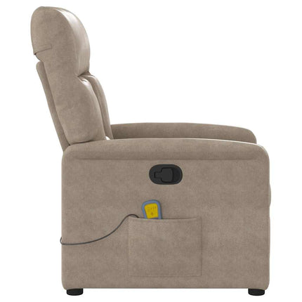 Massagefåtölj taupe mikrofibertyg