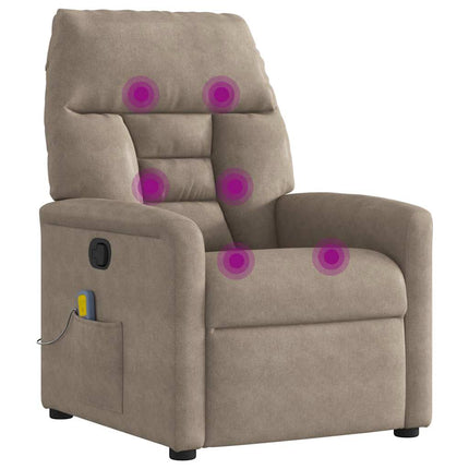 Massagefåtölj taupe mikrofibertyg