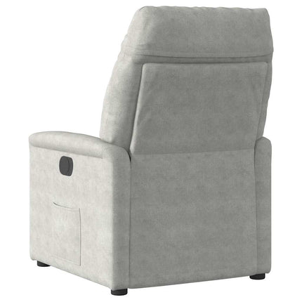 Massagefåtölj ljusgrå mikrofibertyg