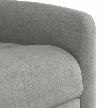 Massagefåtölj ljusgrå mikrofibertyg
