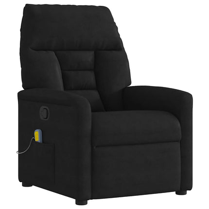 Massagefåtölj svart mikrofibertyg