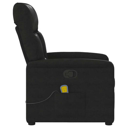 Massagefåtölj svart mikrofibertyg