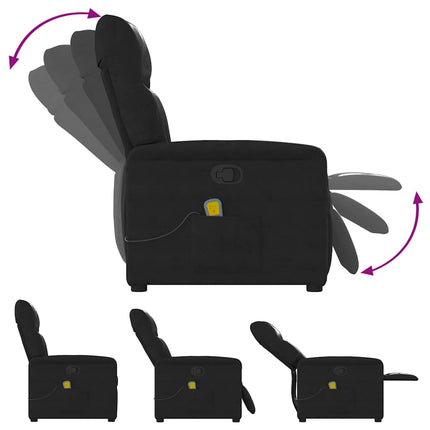 Massagefåtölj svart mikrofibertyg