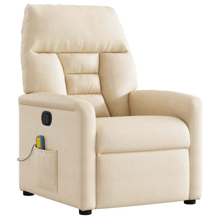 Massagefåtölj beige mikrofibertyg