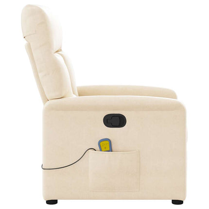 Massagefåtölj beige mikrofibertyg