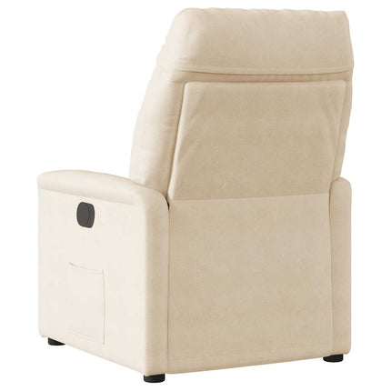 Massagefåtölj beige mikrofibertyg