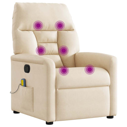 Massagefåtölj beige mikrofibertyg
