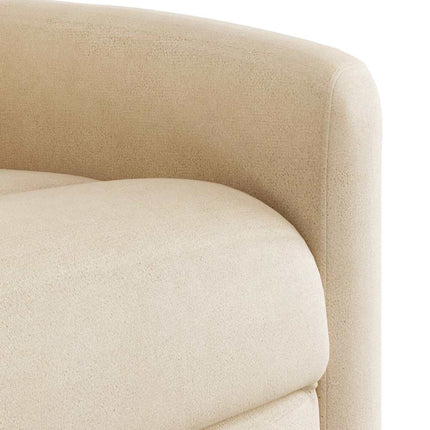 Massagefåtölj beige mikrofibertyg
