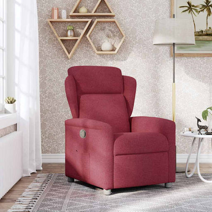 Reclinerfåtölj vinröd tyg