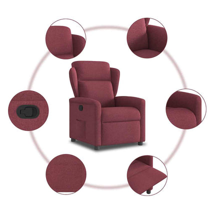 Reclinerfåtölj vinröd tyg