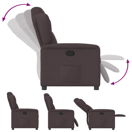 Reclinerfåtölj mörkbrun tyg