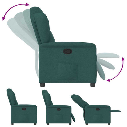 Reclinerfåtölj mörkgrön tyg