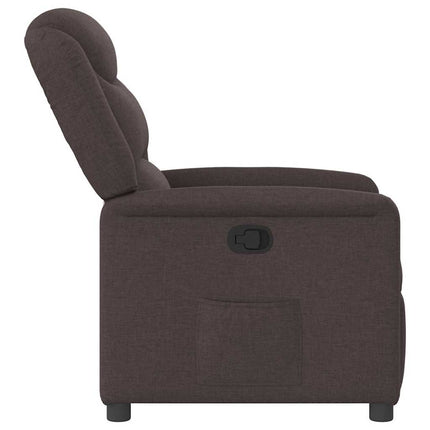 Reclinerfåtölj mörkbrun tyg
