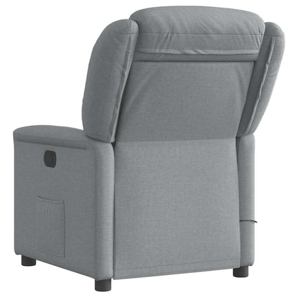 Massagefåtölj ljusgrå tyg