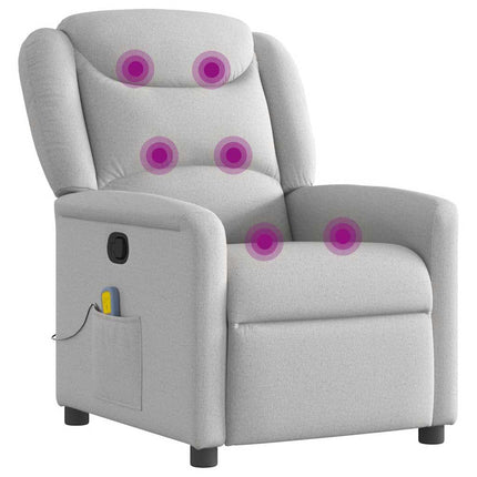 Massagefåtölj molngrå tyg
