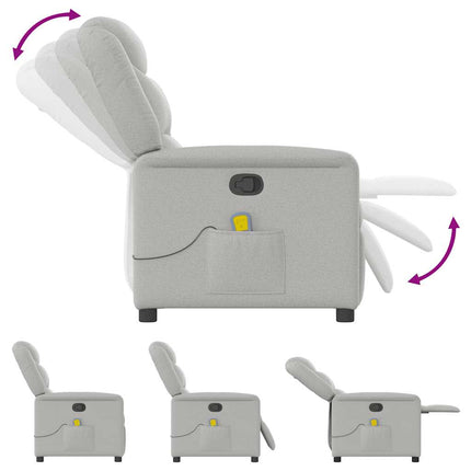 Massagefåtölj molngrå tyg
