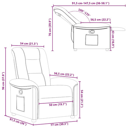 Reclinerfåtölj svart tyg