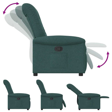 Reclinerfåtölj mörkgrön tyg