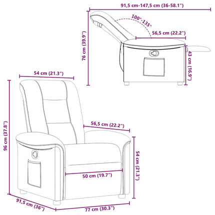 Reclinerfåtölj mörkgrön tyg