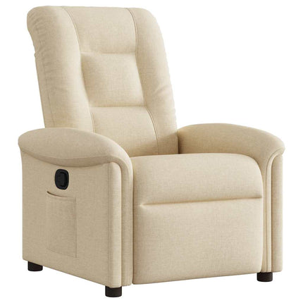 Reclinerfåtölj gräddvit tyg