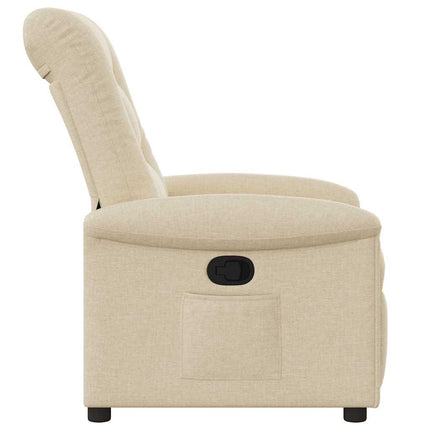 Reclinerfåtölj gräddvit tyg