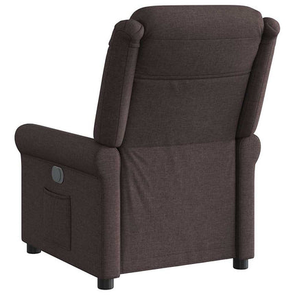 Reclinerfåtölj mörkbrun tyg