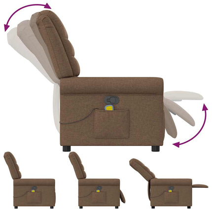 Massagefåtölj brun tyg