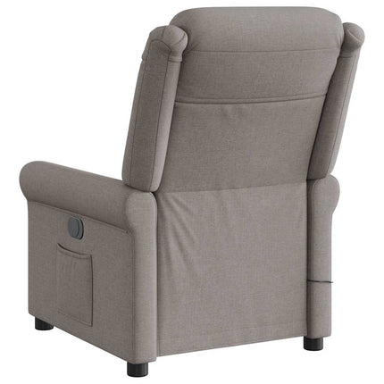 Massagefåtölj taupe tyg