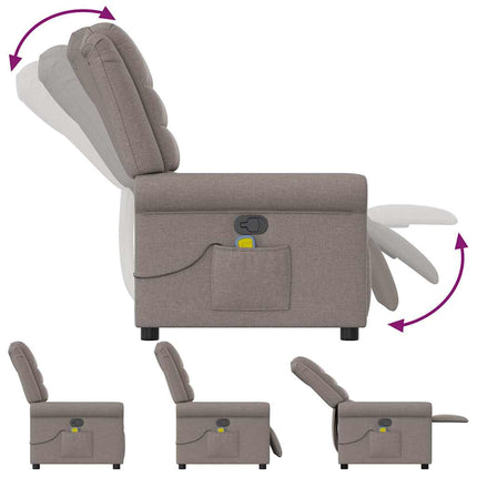 Massagefåtölj taupe tyg