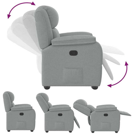 Reclinerfåtölj ljusgrå tyg