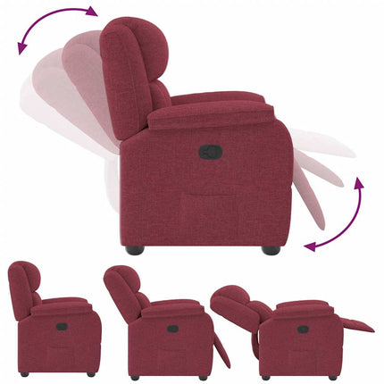 Reclinerfåtölj vinröd tyg