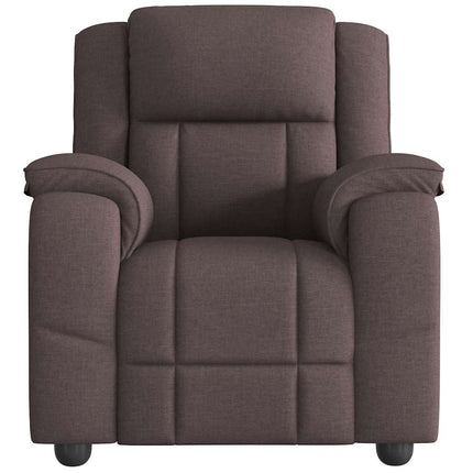 Reclinerfåtölj mörkbrun tyg