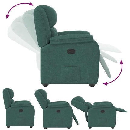 Reclinerfåtölj mörkgrön tyg