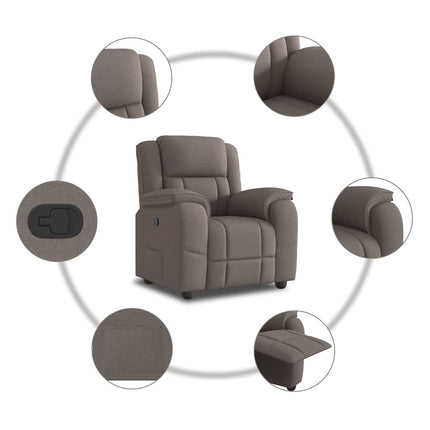Reclinerfåtölj taupe tyg