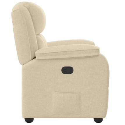 Reclinerfåtölj gräddvit tyg