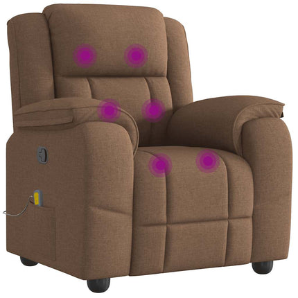 Massagefåtölj brun tyg