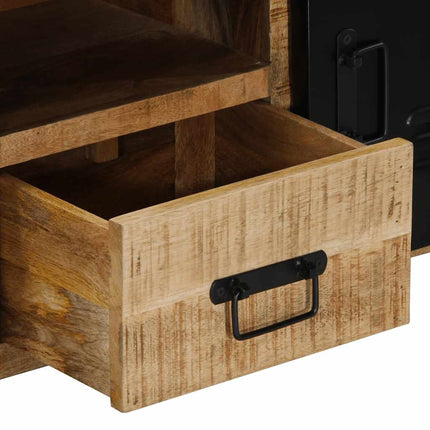 TV-bänk 100x30x40 cm massivt grovt trä mango