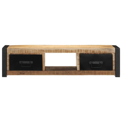 Tv-bänk 100x30x25 cm massivt grovt mangoträ