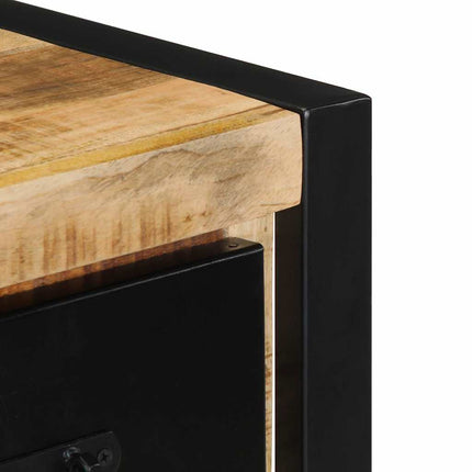 Tv-bänk 100x30x25 cm massivt grovt mangoträ